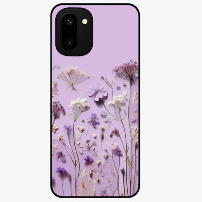 Lavender Blossom Dream Glass Case for 1+15R soft front view featuring delicate lavender floral artwork