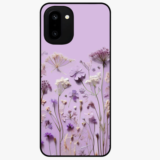 Lavender Blossom Dream Glass Case for 1+15R soft front view featuring delicate lavender floral artwork