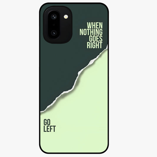 Let Go Quote Glass Case for 1+15R minimalist front view featuring motivational typography artwork