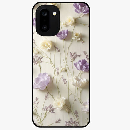 Lilac Breeze Harmony Glass Case for 1+15R soft front view featuring gentle lilac inspired artwork