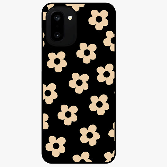 Little Daisy Flower Retro Pattern Glass Case for 1+15R cheerful front view featuring retro daisy floral pattern artwork
