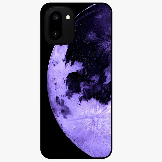 Lunar Glow in Violet Glass Case for 1+15R dreamy front view featuring glowing moon artwork in violet tones