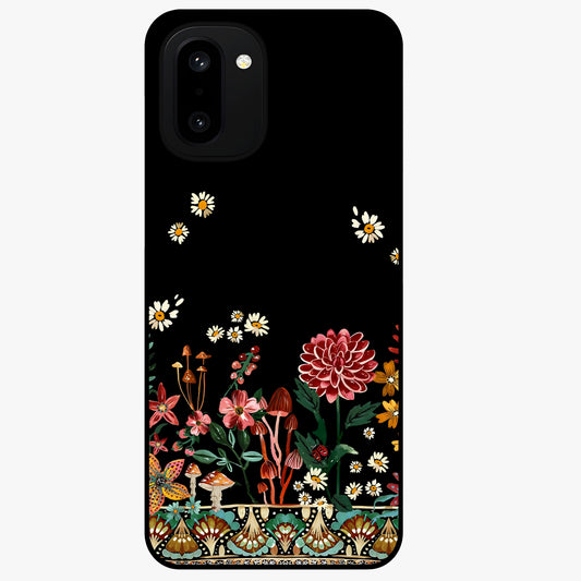 Midnight Bloom Pattern Glass Case for 1+15R elegant front view featuring floral artwork on deep night background