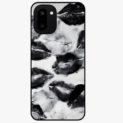 Midnight Kiss Marks Glass Case for 1+15R bold front view featuring romantic kiss mark artwork on dark background
