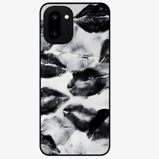 Midnight Kiss Marks Glass Case for 1+15R bold front view featuring romantic kiss mark artwork on dark background