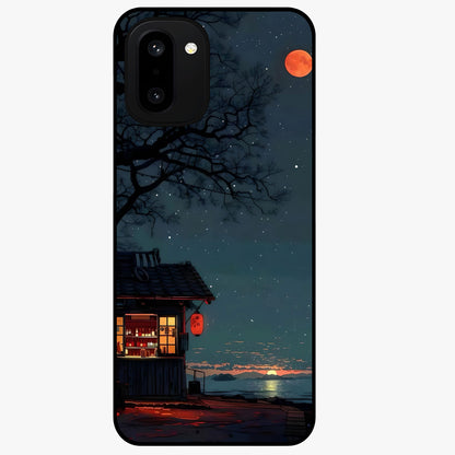 Midnight Lantern Glow Glass Case for 1+15R serene front view featuring glowing lantern artwork under night sky