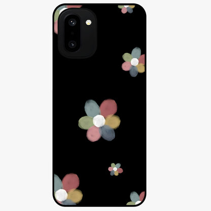 Minimal Floral Charm Glass Case for 1+15R clean front view featuring simple floral artwork with elegant detailing