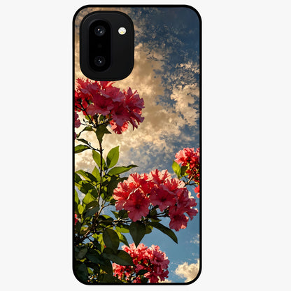 Moonlit Blossom Charm Glass Case for 1+15R elegant front view featuring floral artwork under soft moonlight tones