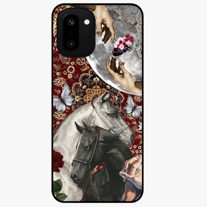 Moonlit Royal Stallion Glass Case for 1+15R majestic front view featuring horse artwork under glowing moonlight