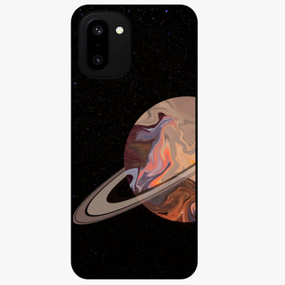 Mystic Saturn Aesthetic Glass Case for 1+15R celestial front view featuring Saturn inspired cosmic artwork