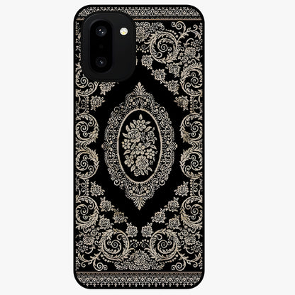 Noir Bloom Elegance Glass Case for 1+15R elegant front view featuring dark floral artwork in noir tones
