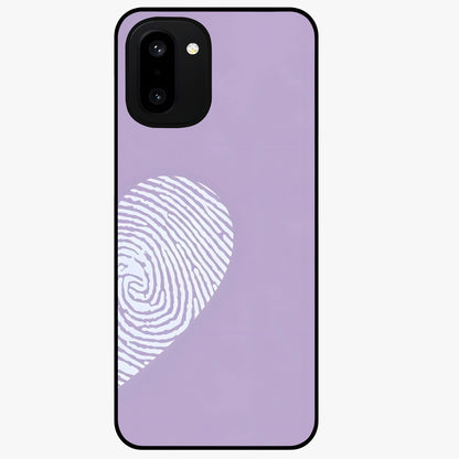 Our Hearts Match Glass Case for 1+15R sweet front view featuring couple themed heart artwork