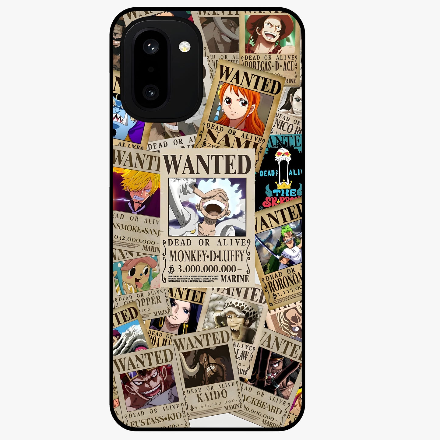 Pirate Wanted Legends Glass Case for 1+15R bold front view featuring legendary pirate themed artwork