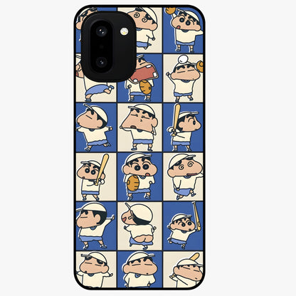 Playful Shin Swing Glass Case for 1+15R lively front view featuring animated character artwork with playful theme