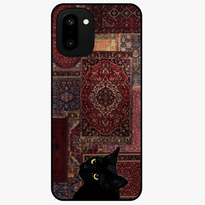 Regal Magic Cat Apple Glass Case for 1+15R playful front view featuring charming cat artwork with whimsical theme