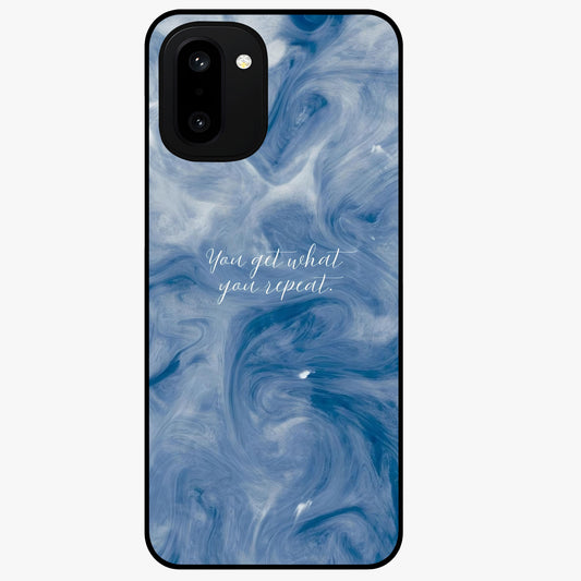 Repeat Your Destiny Glass Case for 1+15R motivational front view featuring bold typography artwork