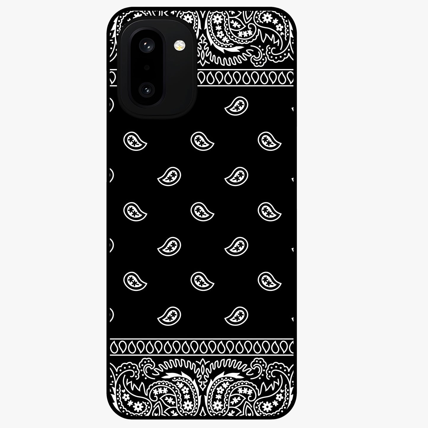 Retro Rebel Threads Glass Case for 1+15R stylish front view featuring vintage inspired graphic artwork