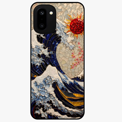 Rising Wave Glory Glass Case for 1+15R dynamic front view featuring powerful wave inspired artwork