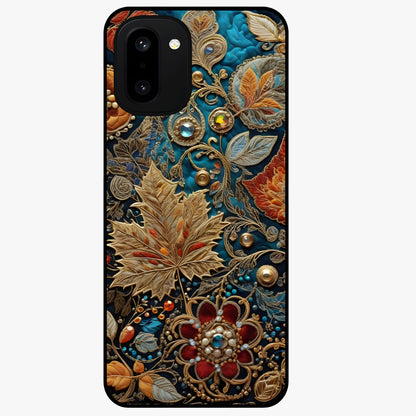 Royal Jewel Garden Glass Case for 1+15R luxurious front view featuring ornate floral artwork with jewel accents