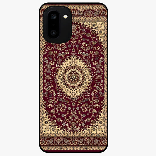 Royal Maroon Heritage Glass Case for 1+15R bold front view featuring intricate heritage pattern artwork in maroon tones