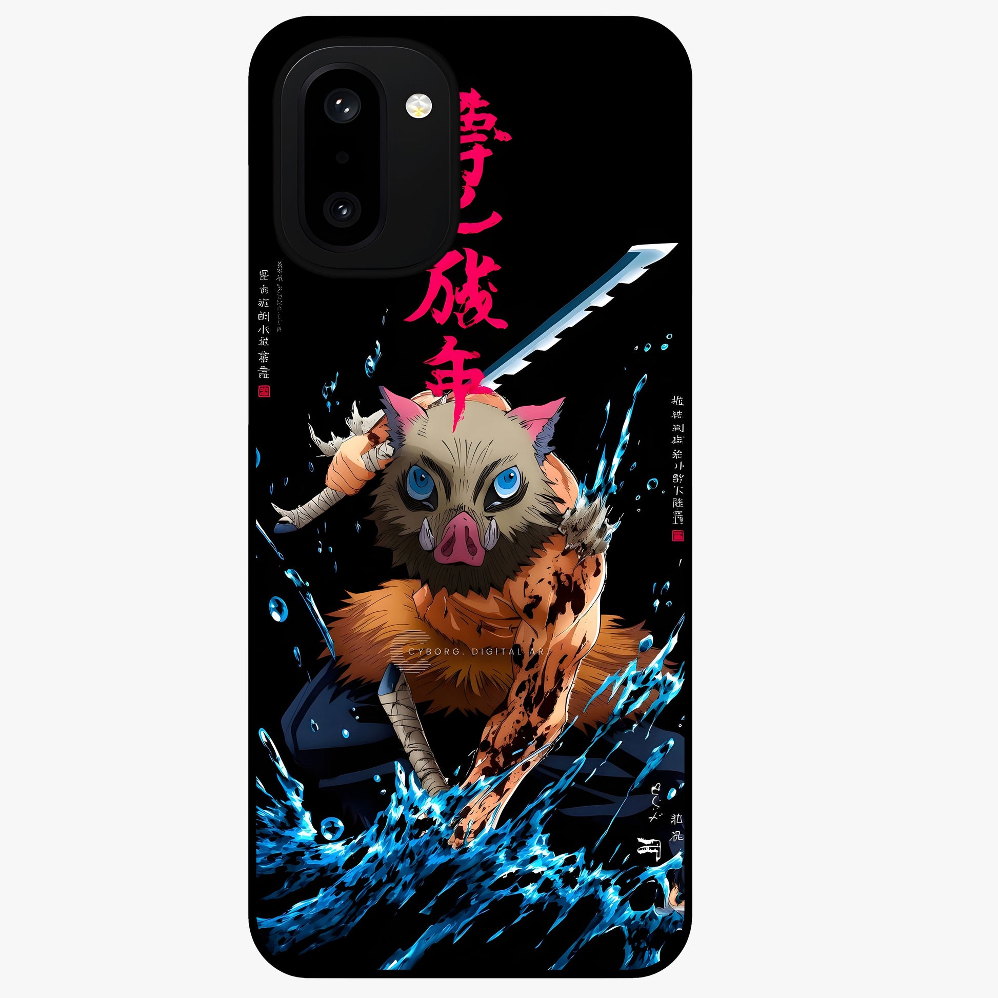 Savage Blade Warrior Glass Case for 1+15R intense front view featuring fierce warrior inspired artwork