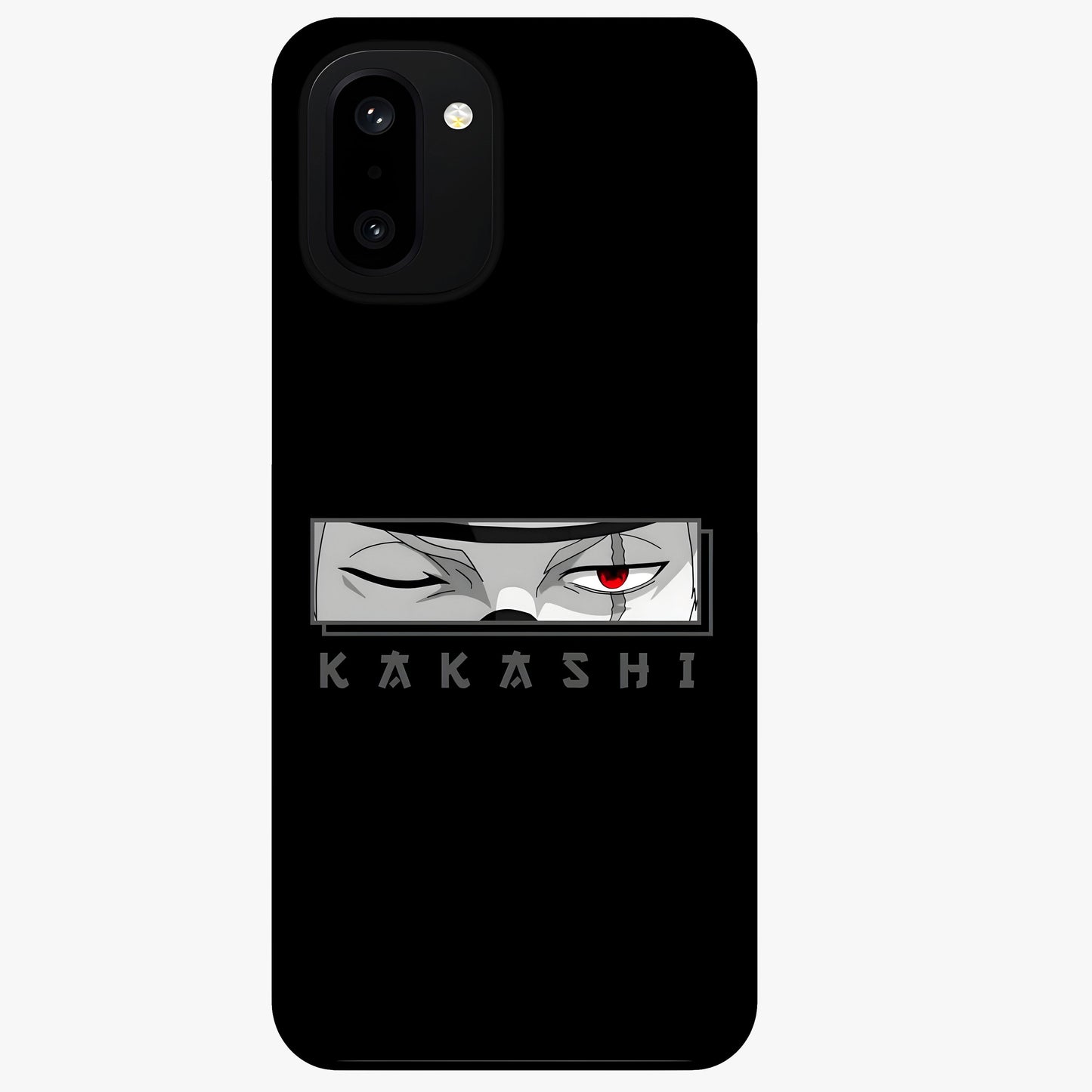 Scarlet Ninja Gaze Glass Case for 1+15R striking front view featuring ninja inspired artwork in crimson tones