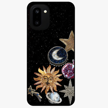 Scarlet Sky Flight Glass Case for 1+15R dramatic front view featuring bold sky inspired artwork in scarlet tones