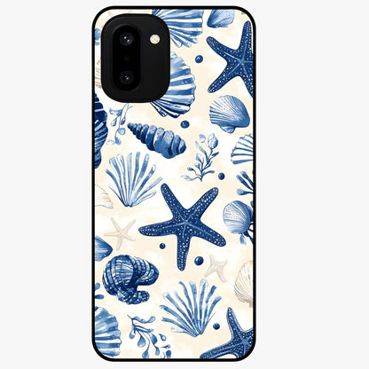 Seaside Starfish Magic Glass Case for 1+15R cheerful front view featuring starfish artwork in ocean tones