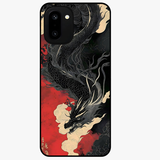 Shadow Dragon Fury Glass Case for 1+15R intense front view featuring fierce dragon artwork in dark tones