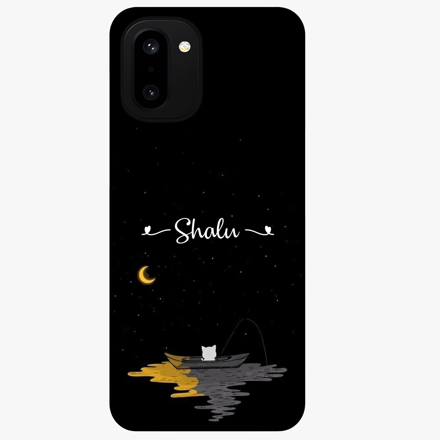 Silent Night Row Glass Case for 1+15R dramatic front view featuring night themed artistic artwork