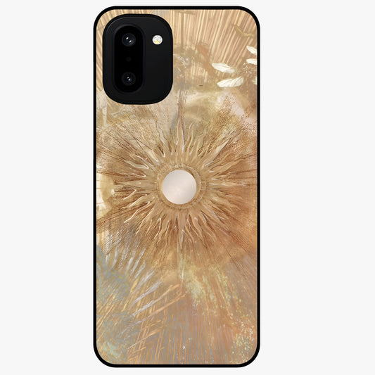 Silken Whirl Glass Case for 1+15R elegant front view featuring smooth abstract swirl artwork