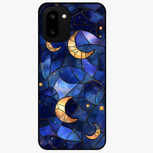 Starlit Sky Tapestry Glass Case for 1+15R elegant front view featuring starry sky artwork in tapestry style