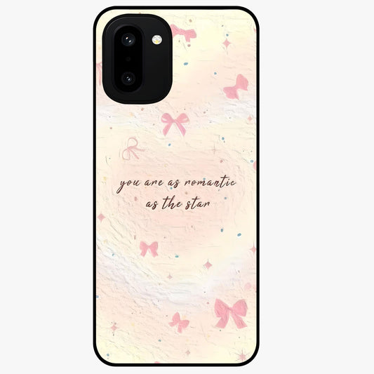Starry Bow Romance Glass Case for 1+15R charming front view featuring romantic bow artwork with star accents
