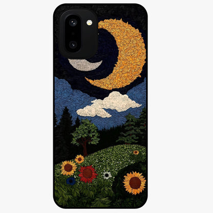 Sun and Moon Magic Design Glass Case for 1+15R artistic front view featuring symbolic sun and moon artwork