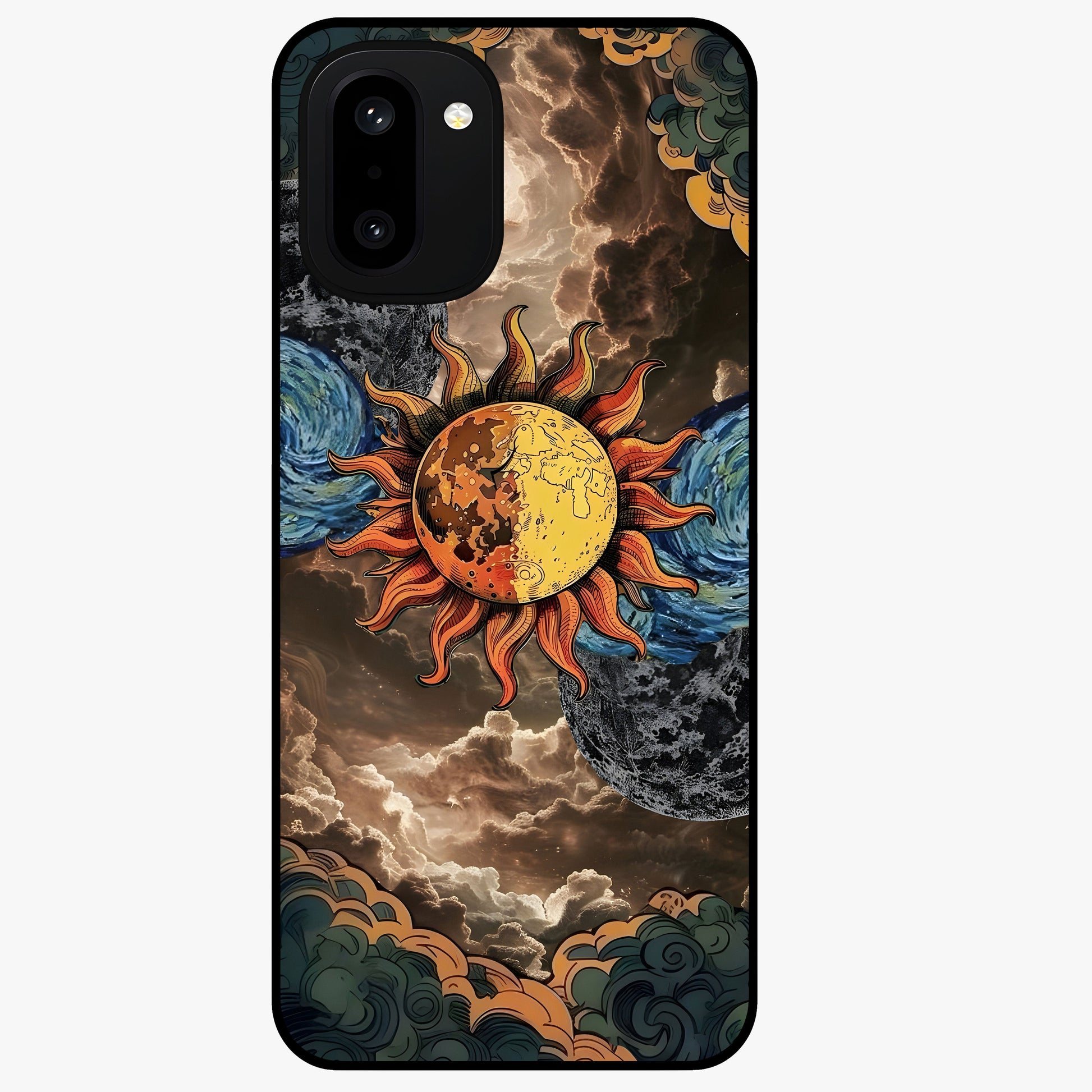 Sun Kissed Valley Glass Case for 1+15R scenic front view featuring glowing valley landscape artwork