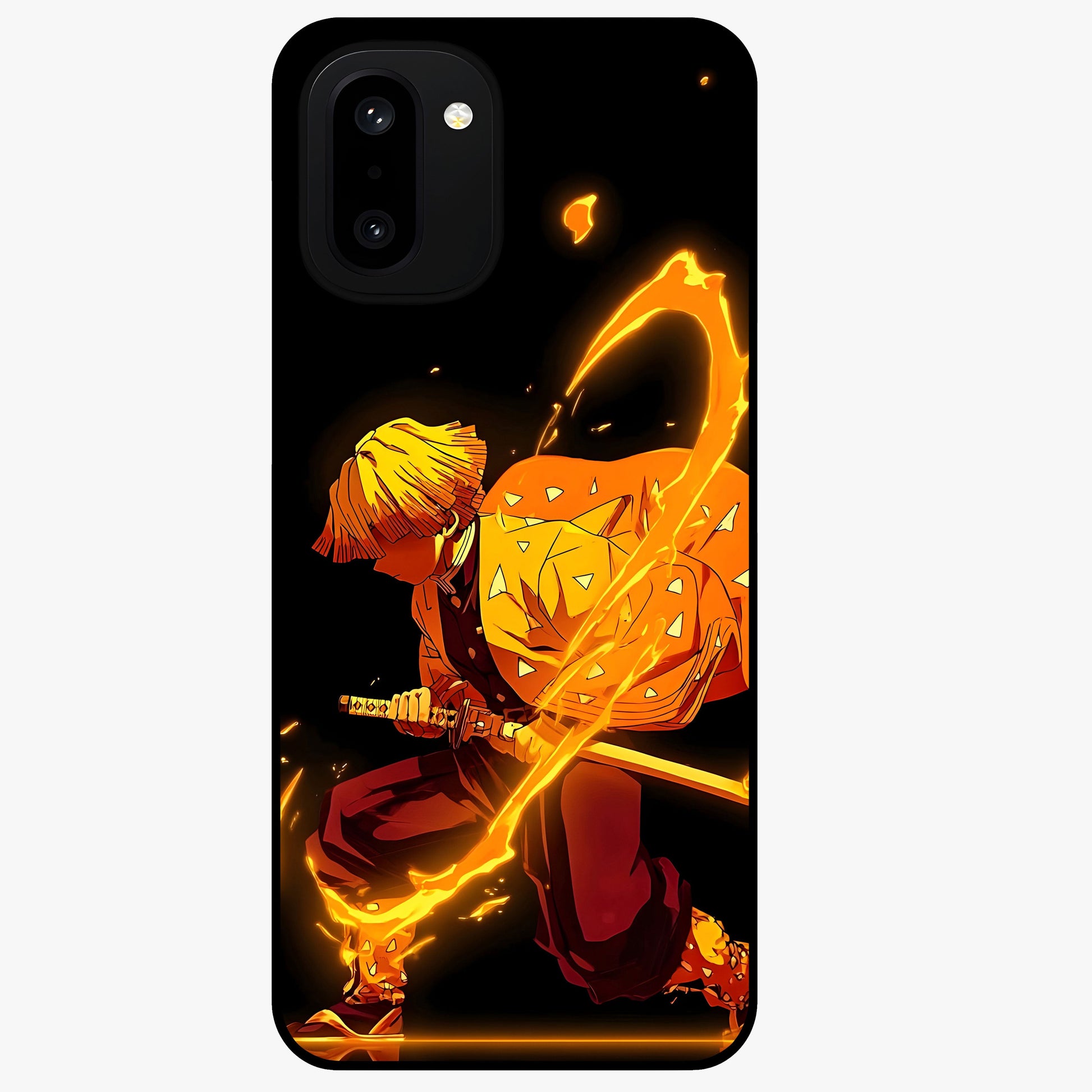 Thunder Flame Execution Glass Case for 1+15R intense front view featuring lightning and flame inspired artwork