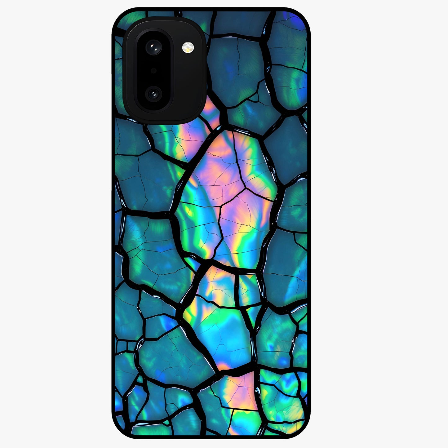 Tropical Wing Vibe Glass Case for 1+15R vibrant front view featuring wing inspired artwork with tropical colors