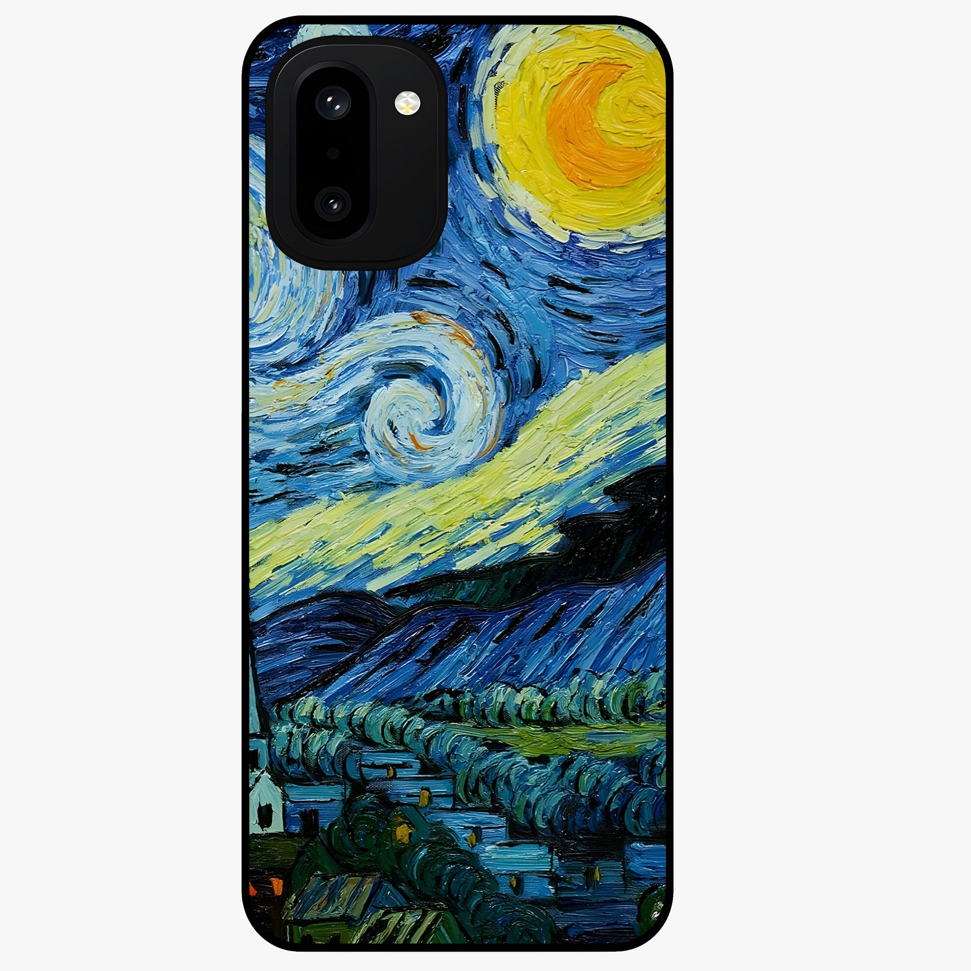 Van Gogh Art Glass Case for 1+15R artistic front view featuring painterly inspired classic artwork