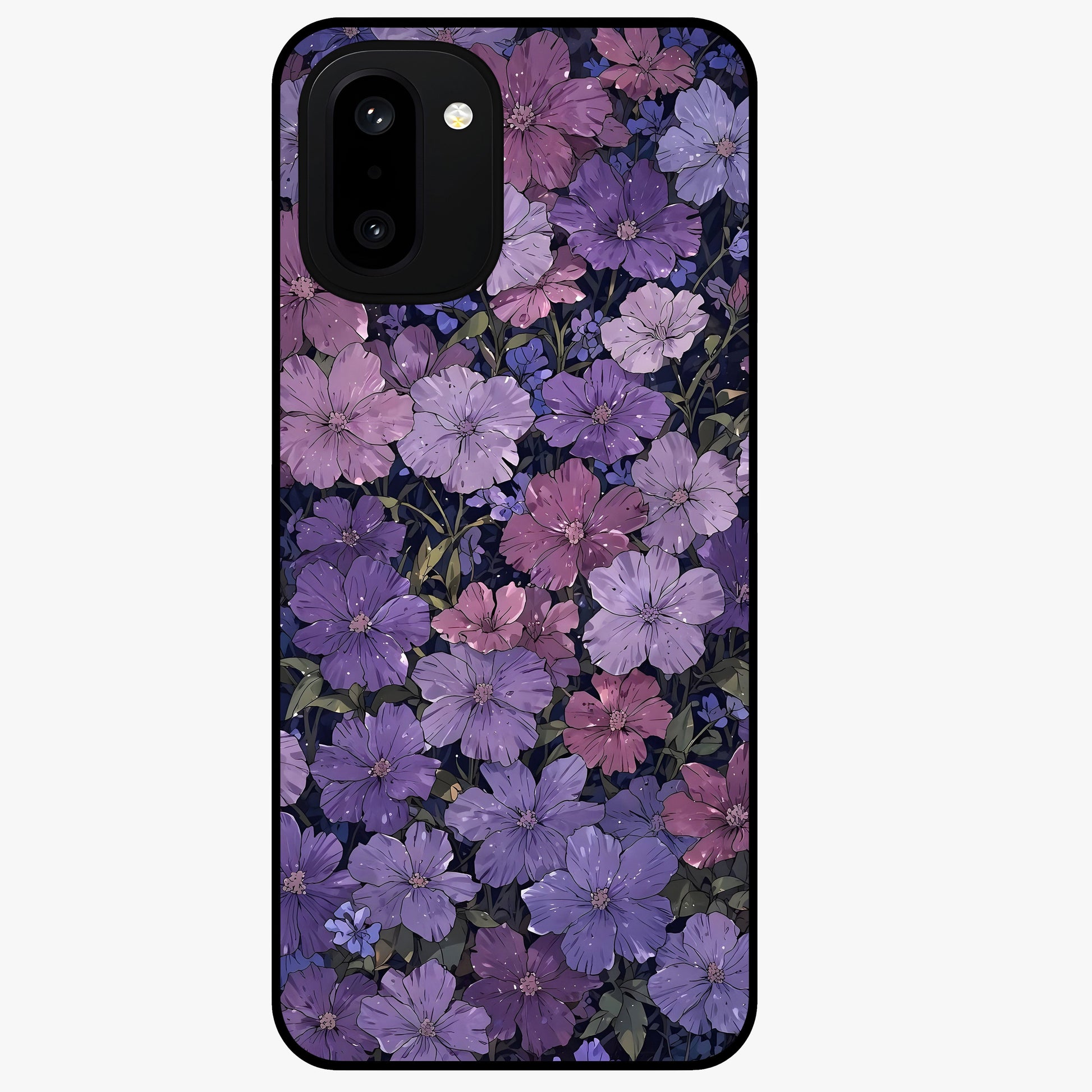 Velvet Bloom Tapestry Glass Case for 1+15R elegant front view featuring rich floral tapestry artwork