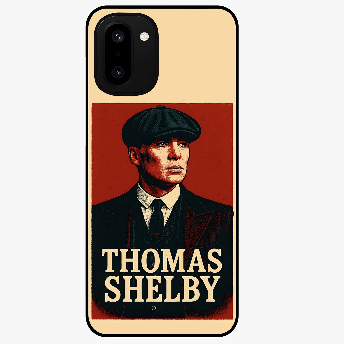 Vintage Mafia Authority Glass Case for 1+15R bold front view featuring classic mafia inspired artwork with retro tones