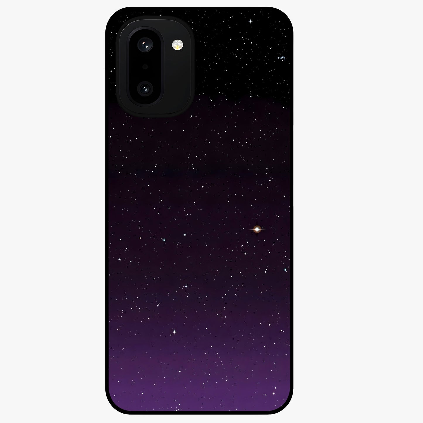 Violet and Black Shade Glass Case for 1+15R striking front view featuring deep violet and black gradient artwork