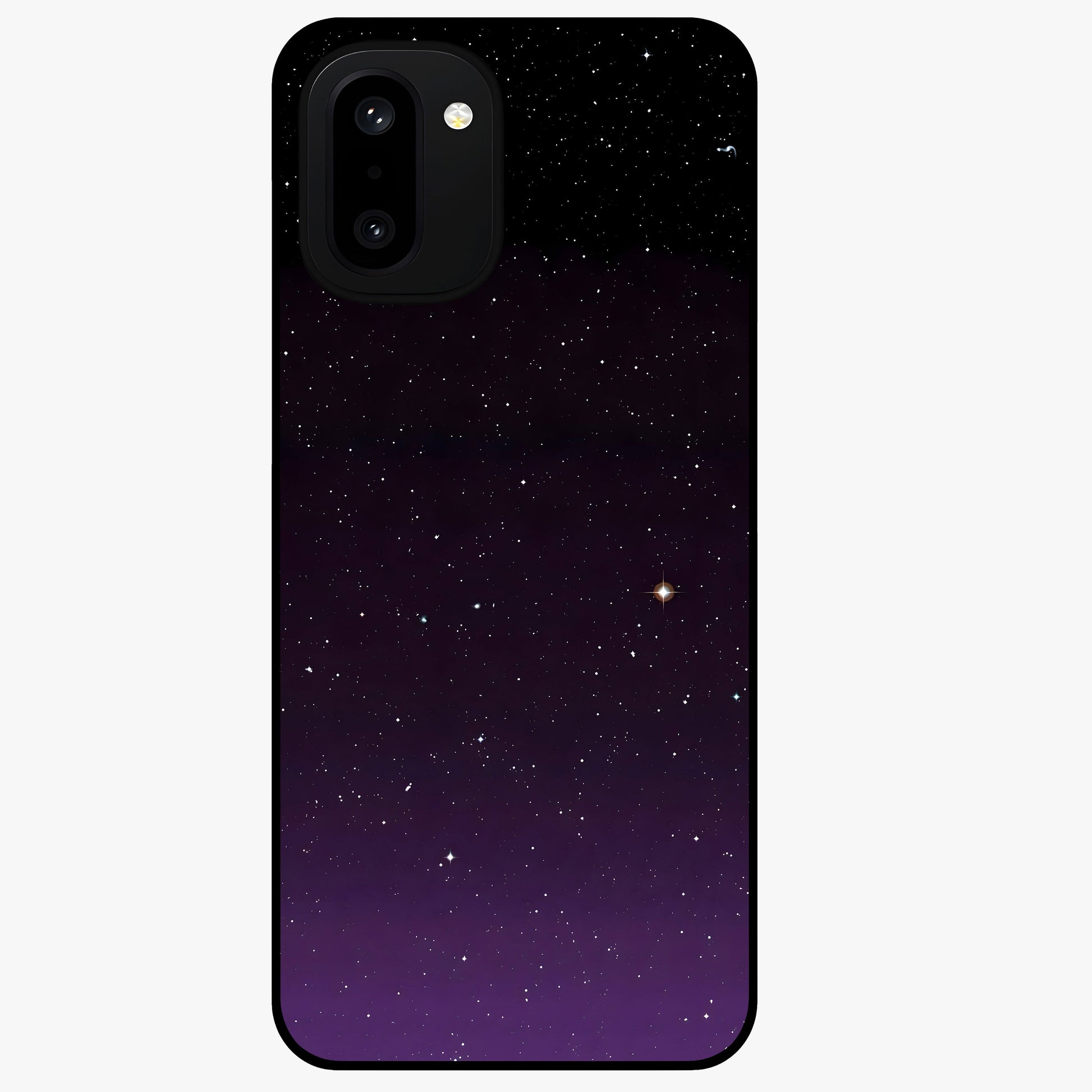 Violet and Black Shade Glass Case for 1+15R striking front view featuring deep violet and black gradient artwork