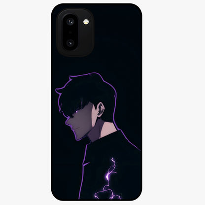 Void Lightning Phantom Glass Case for 1+15R electrifying front view featuring lightning inspired dark artwork