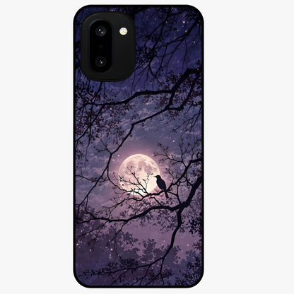 Whispering Moon Silence Glass Case for 1+15R serene front view featuring moon inspired artwork in calm night tones
