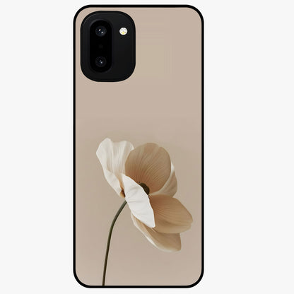 Whispering Petals Glass Case for 1+15R graceful front view featuring subtle floral artwork with airy vibe
