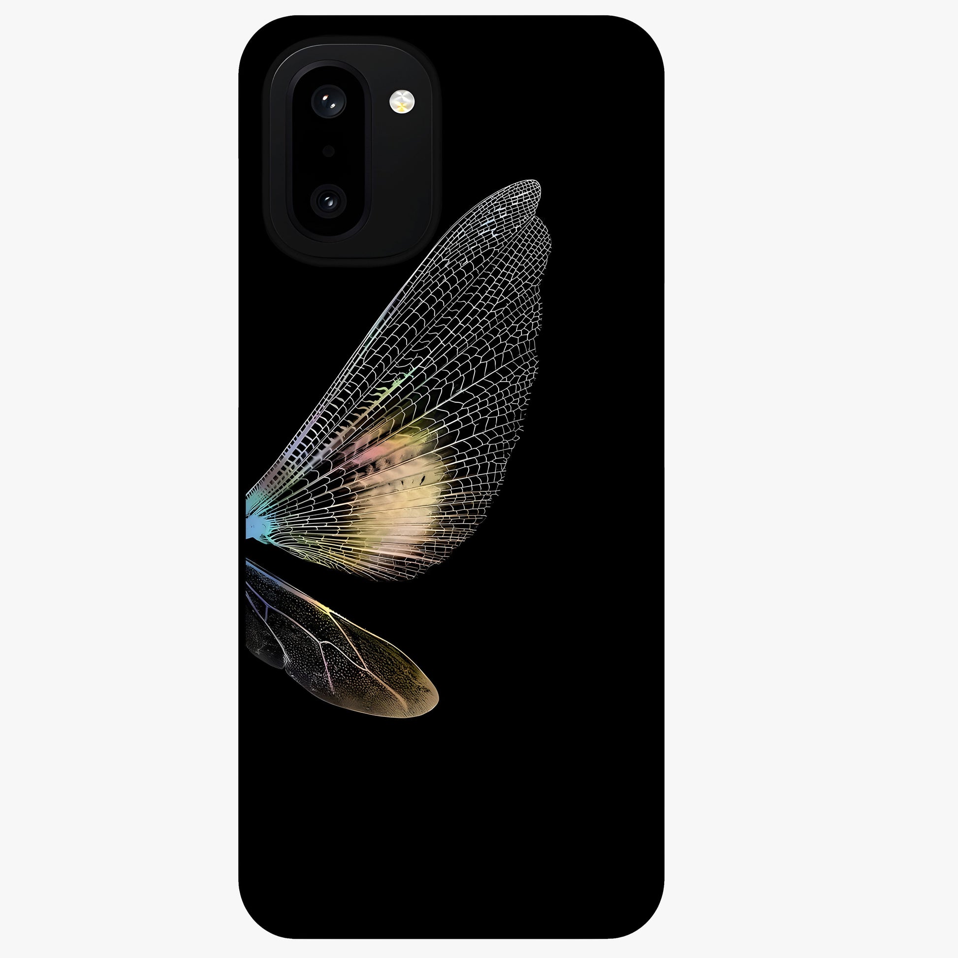 Whispers of Wings Glass Case for 1+15R elegant front view featuring feather or wing inspired artistic artwork