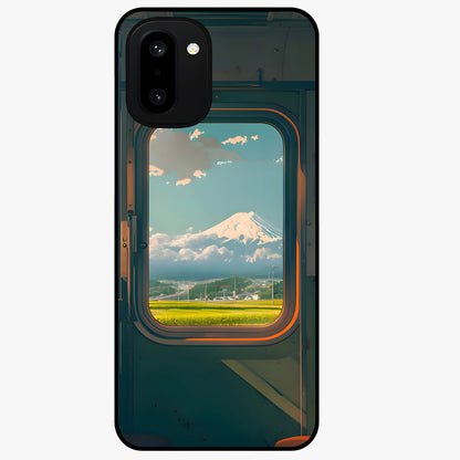 Window to Fuji Glass Case for 1+15R scenic front view featuring Mount Fuji artwork framed through a window design