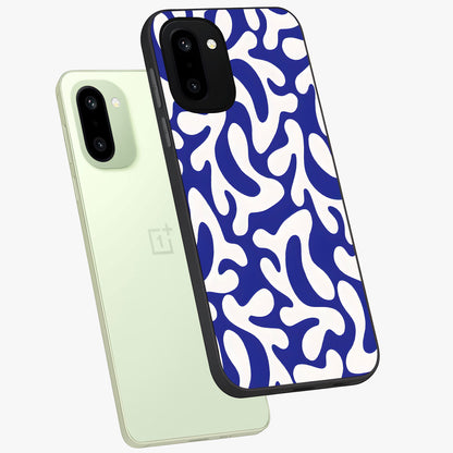 Abstract Coral Waves Glass Case for 1+15R angled display showcasing glossy finish and fluid abstract textures