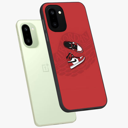 Classic Sneaker Float Glass Case for 1+15R captured at a warm angle highlighting street-style details, gloss, and edge clarity.