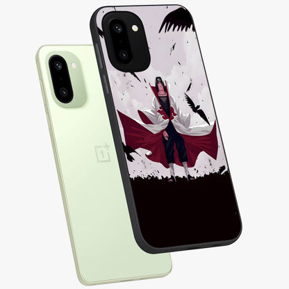 Crimson Crow Ascension Glass Case for 1+15R angled mockup showcasing glossy finish and dramatic gothic design
